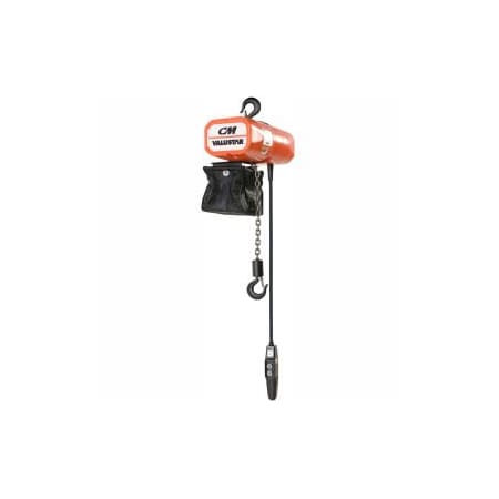 Cm CM Valustar 1/2 Ton, Electric Chain Hoist W/ Chain Container, 10' Lift, 16 FPM, 115V 2403-2450